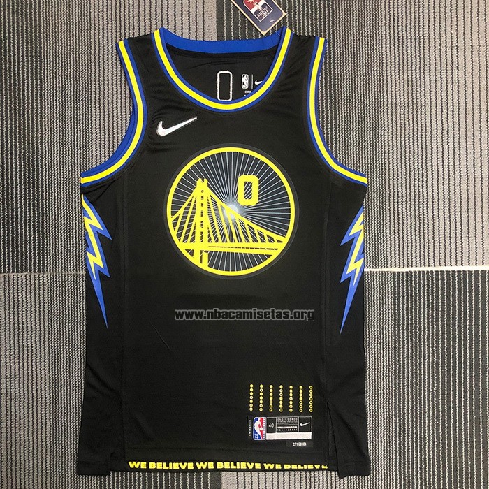 Camiseta Golden State Warriors Gary Payton II NO 0 Ciudad 2021-22 Negro